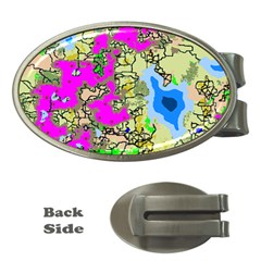 Painting Map Pink Green Blue Street Money Clips (oval)  by Mariart