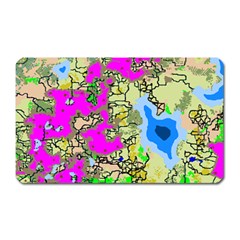 Painting Map Pink Green Blue Street Magnet (rectangular) by Mariart