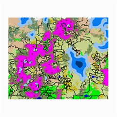 Painting Map Pink Green Blue Street Small Glasses Cloth