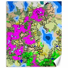 Painting Map Pink Green Blue Street Canvas 8  X 10  by Mariart