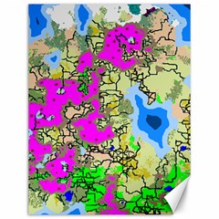 Painting Map Pink Green Blue Street Canvas 12  X 16   by Mariart