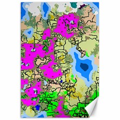 Painting Map Pink Green Blue Street Canvas 20  X 30   by Mariart