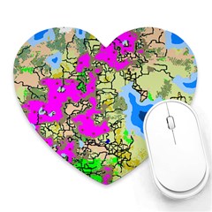 Painting Map Pink Green Blue Street Heart Mousepads by Mariart