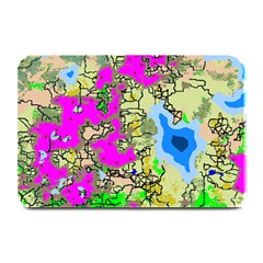 Painting Map Pink Green Blue Street Plate Mats by Mariart