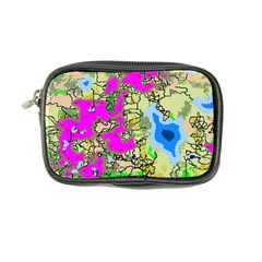 Painting Map Pink Green Blue Street Coin Purse