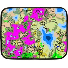 Painting Map Pink Green Blue Street Double Sided Fleece Blanket (mini) 