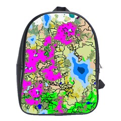 Painting Map Pink Green Blue Street School Bag (large)