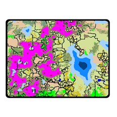 Painting Map Pink Green Blue Street Fleece Blanket (small) by Mariart