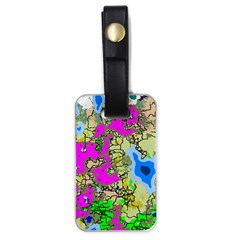 Painting Map Pink Green Blue Street Luggage Tags (one Side)  by Mariart