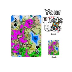 Painting Map Pink Green Blue Street Playing Cards 54 (mini) 