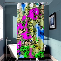 Painting Map Pink Green Blue Street Shower Curtain 36  X 72  (stall) 