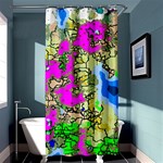 Painting Map Pink Green Blue Street Shower Curtain 36  x 72  (Stall)  Curtain(36 X72 ) - 33.26 x66.24  Curtain(36 X72 )