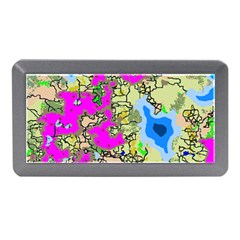 Painting Map Pink Green Blue Street Memory Card Reader (mini) by Mariart