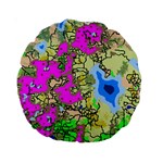 Painting Map Pink Green Blue Street Standard 15  Premium Round Cushions Back