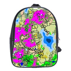 Painting Map Pink Green Blue Street School Bag (xl) by Mariart