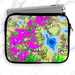 Painting Map Pink Green Blue Street Apple Ipad 2/3/4 Zipper Cases by Mariart