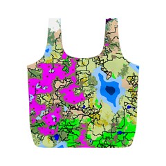 Painting Map Pink Green Blue Street Full Print Recycle Bags (m)  by Mariart