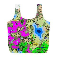 Painting Map Pink Green Blue Street Full Print Recycle Bags (l)  by Mariart