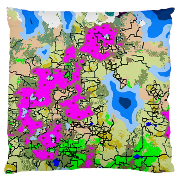 Painting Map Pink Green Blue Street Standard Flano Cushion Case (One Side)