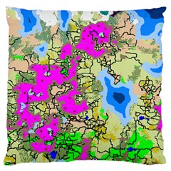 Painting Map Pink Green Blue Street Standard Flano Cushion Case (two Sides)