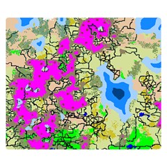 Painting Map Pink Green Blue Street Double Sided Flano Blanket (small)  by Mariart