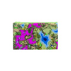 Painting Map Pink Green Blue Street Cosmetic Bag (xs) by Mariart