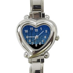 Forest Tree Night Blue Black Man Heart Italian Charm Watch by Mariart