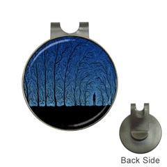 Forest Tree Night Blue Black Man Hat Clips With Golf Markers