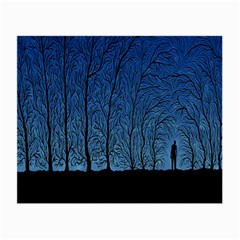 Forest Tree Night Blue Black Man Small Glasses Cloth by Mariart