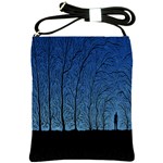 Forest Tree Night Blue Black Man Shoulder Sling Bags Front