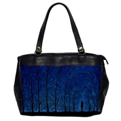 Forest Tree Night Blue Black Man Office Handbags