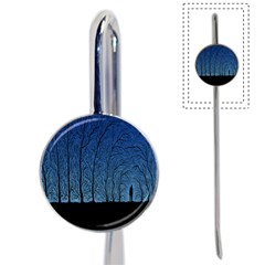 Forest Tree Night Blue Black Man Book Mark