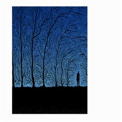 Forest Tree Night Blue Black Man Large Garden Flag (two Sides) by Mariart