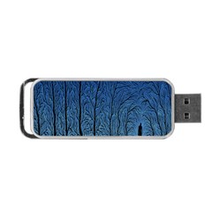 Forest Tree Night Blue Black Man Portable Usb Flash (one Side) by Mariart