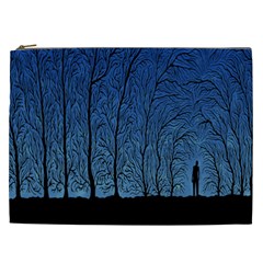 Forest Tree Night Blue Black Man Cosmetic Bag (xxl)  by Mariart