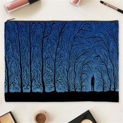 Forest Tree Night Blue Black Man Cosmetic Bag (xxxl) 