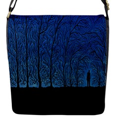 Forest Tree Night Blue Black Man Flap Messenger Bag (s)