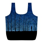 Forest Tree Night Blue Black Man Full Print Recycle Bags (L)  Front