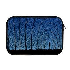 Forest Tree Night Blue Black Man Apple Macbook Pro 17  Zipper Case