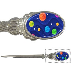 Planet Space Moon Galaxy Sky Blue Polka Letter Openers by Mariart