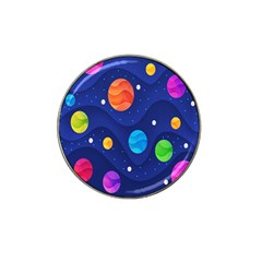 Planet Space Moon Galaxy Sky Blue Polka Hat Clip Ball Marker (4 Pack)