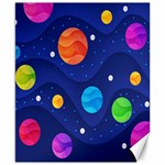 Planet Space Moon Galaxy Sky Blue Polka Canvas 8  x 10  8.15 x9.66  Canvas - 1