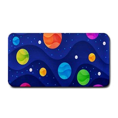 Planet Space Moon Galaxy Sky Blue Polka Medium Bar Mats by Mariart