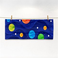 Planet Space Moon Galaxy Sky Blue Polka Cosmetic Storage Cases by Mariart