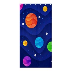 Planet Space Moon Galaxy Sky Blue Polka Shower Curtain 36  X 72  (stall)  by Mariart