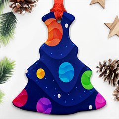 Planet Space Moon Galaxy Sky Blue Polka Ornament (christmas Tree)  by Mariart