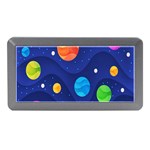 Planet Space Moon Galaxy Sky Blue Polka Memory Card Reader (Mini) Front