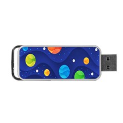 Planet Space Moon Galaxy Sky Blue Polka Portable Usb Flash (one Side)