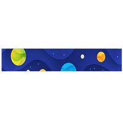 Planet Space Moon Galaxy Sky Blue Polka Large Flano Scarf  by Mariart