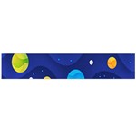 Planet Space Moon Galaxy Sky Blue Polka Large Flano Scarf  Front